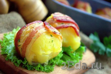 Картофель в беконе, запечённый в духовке