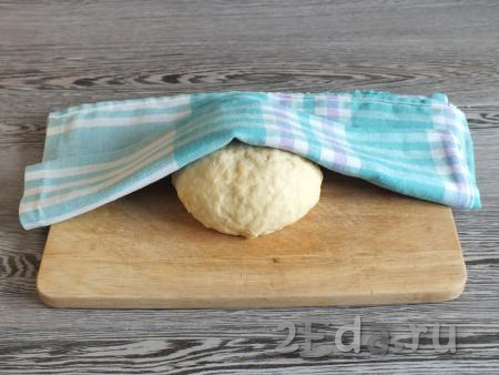 Замесите мягкое, податливое тесто. К рукам оно липнуть не должно! Накройте тесто полотенцем и оставьте при комнатной температуре на 15 минут.