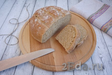 Хлеб из пшеничной цельнозерновой муки в духовке
