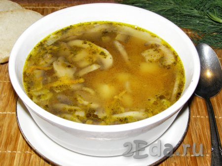 Постный грибной суп из шампиньонов