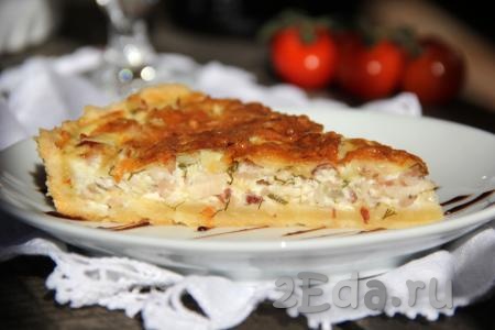 Пирог с колбасой и сыром в духовке