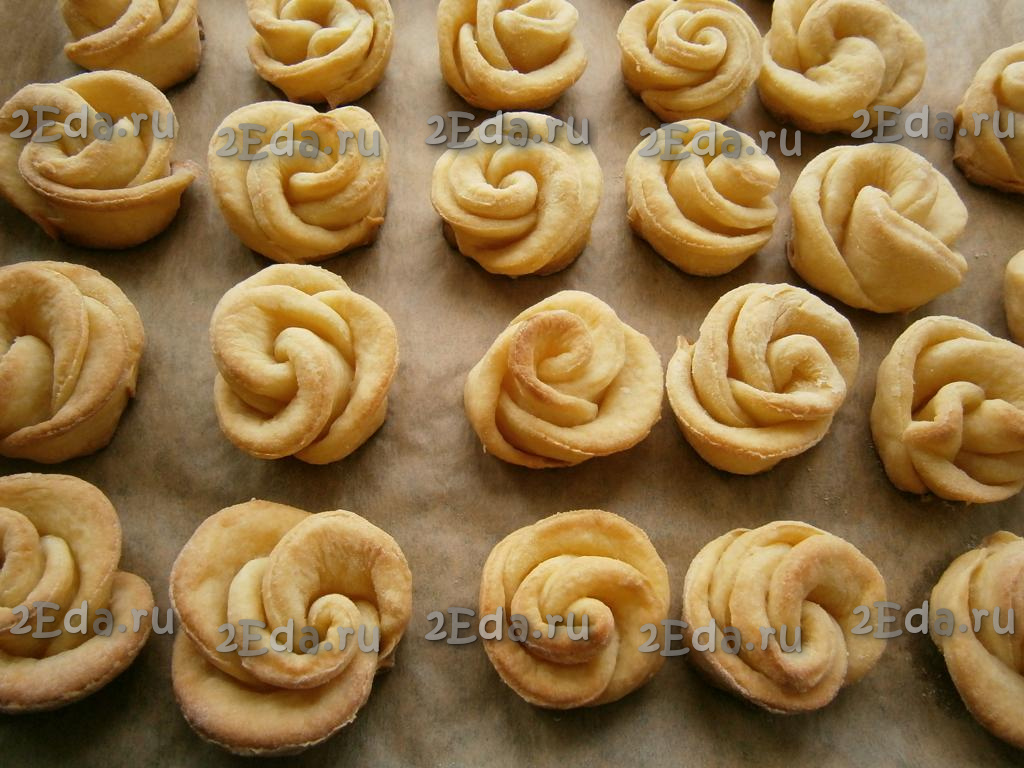 Необыкновенно красивое творожное печенье “Розочки”, очень нежное и вкусное