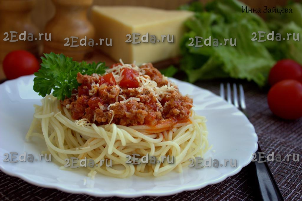Спагетти С Фаршем В Томатном Соусе Фото