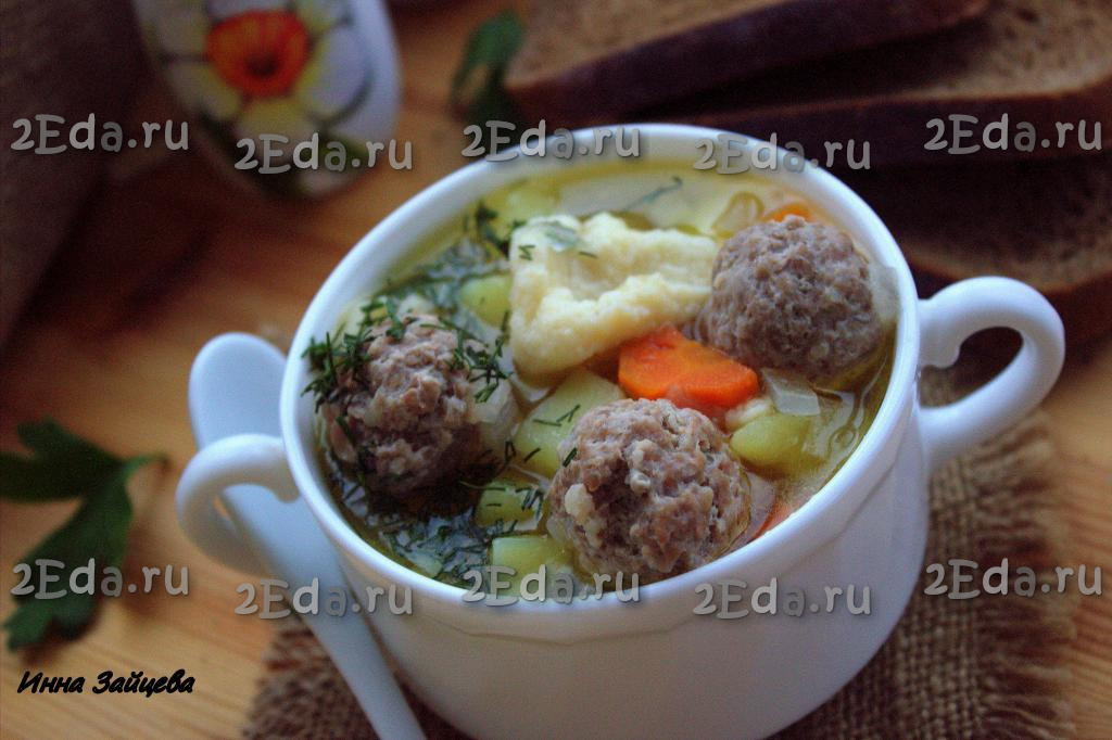 Суп с фрикадельками и клецками - 14 пошаговых фото в рецепте