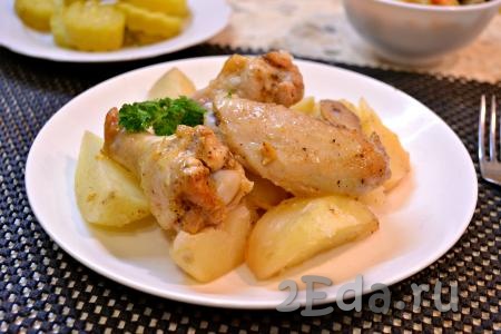 Курица с картофелем в рукаве в духовке
