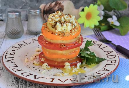 Салат с помидорами и сулугуни 