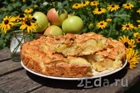 Яблочный пирог из творожного теста 