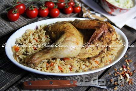 Курица с рисом в рукаве для запекания в духовке