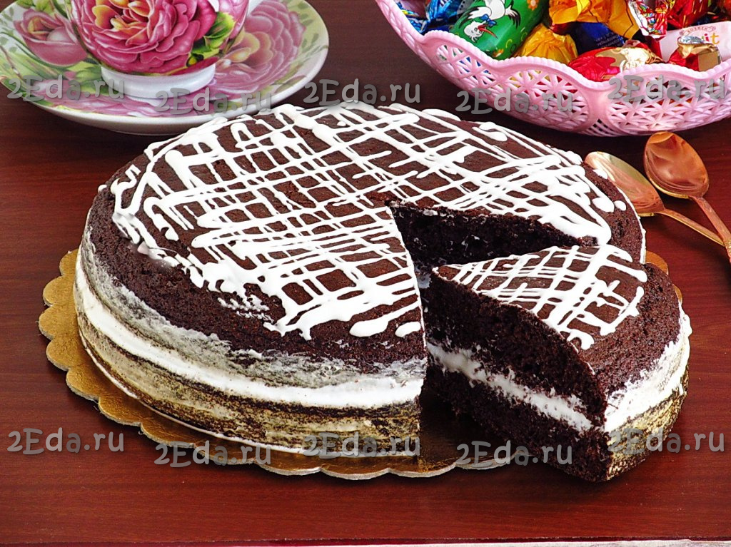 Черемуховый торт с вишней, пошаговый рецепт с фото