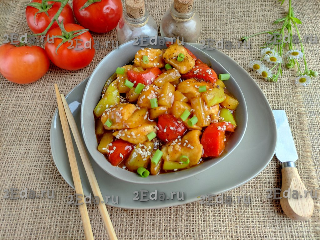 Куриное филе в кисло-сладком соусе с ананасами рецепт – Европейская кухня: Основные блюда. «Еда»