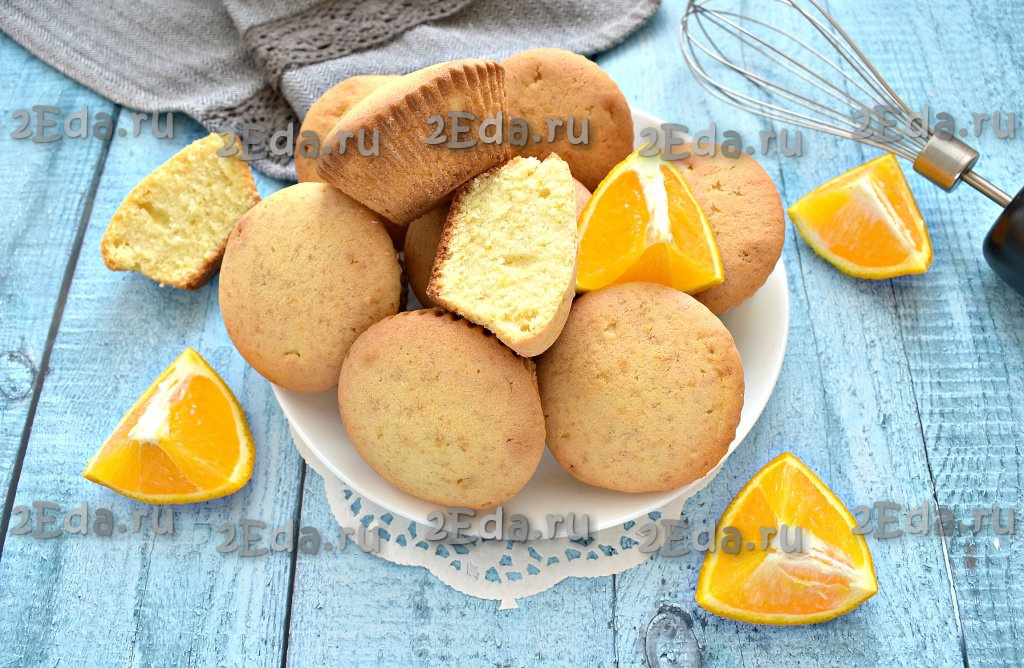 Постные апельсиновые кексы с маком
