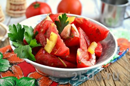 Рецепт малосольных помидоров с чесноком в пакете