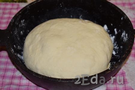 Обминаем подошедшее тесто и, сформировав из него хлеб, выкладываем в форму. Даём хлебу хорошо подойти в течение 30-35 минут. Для того чтобы тесто не заветрилось, накрываем форму полотенцем.