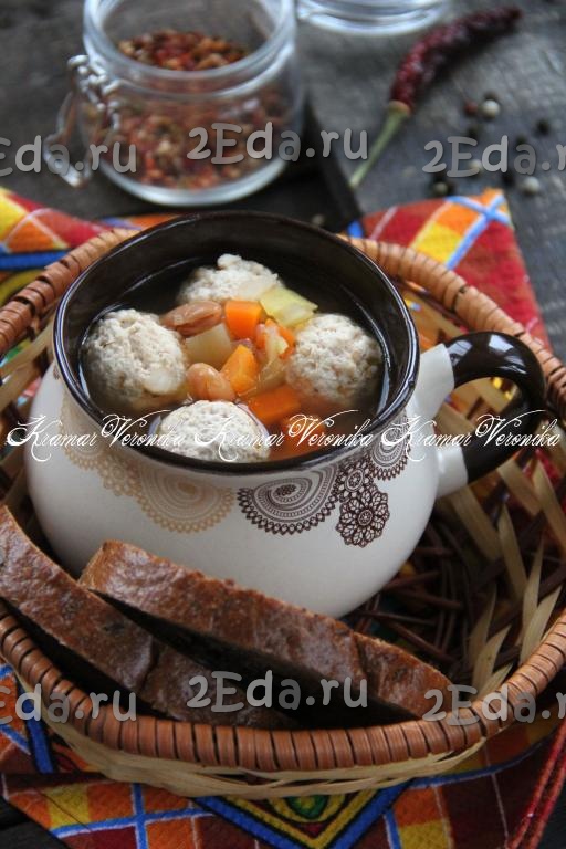 Фасолевый суп с фрикадельками пошаговый рецепт с фото