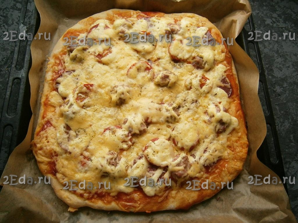 15-минутное тесто для пиццы на кефире и сухих дрожжах